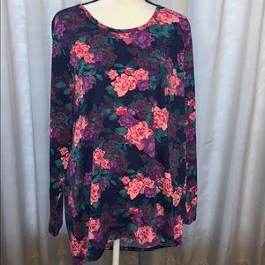 3XL LuLaRoe Floral Long Sleeve Lynnae Top